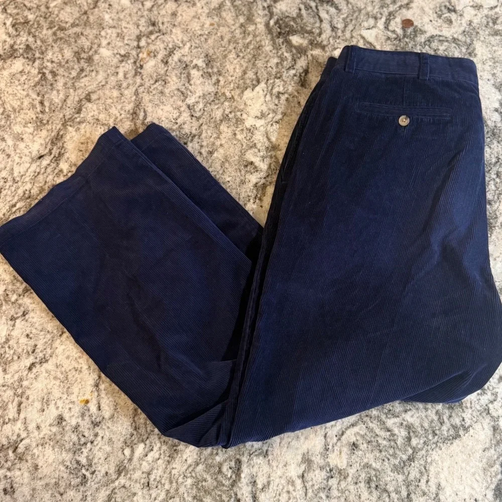 Vineyard Vines Men's Classic Corduroy‎ Pants Navy Blue Size 38x30 Straight Fit